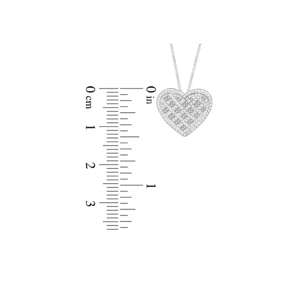Basket Weave Heart Pendant Necklace