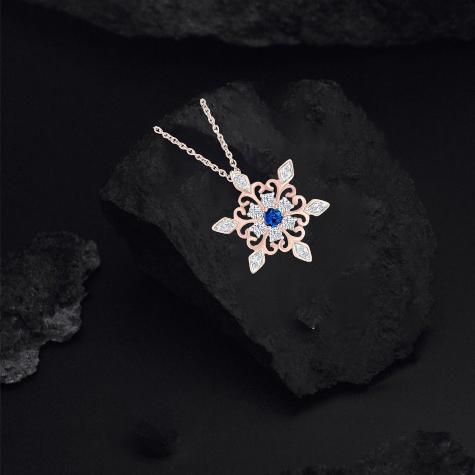Birthday Snowflake Pendant Necklace