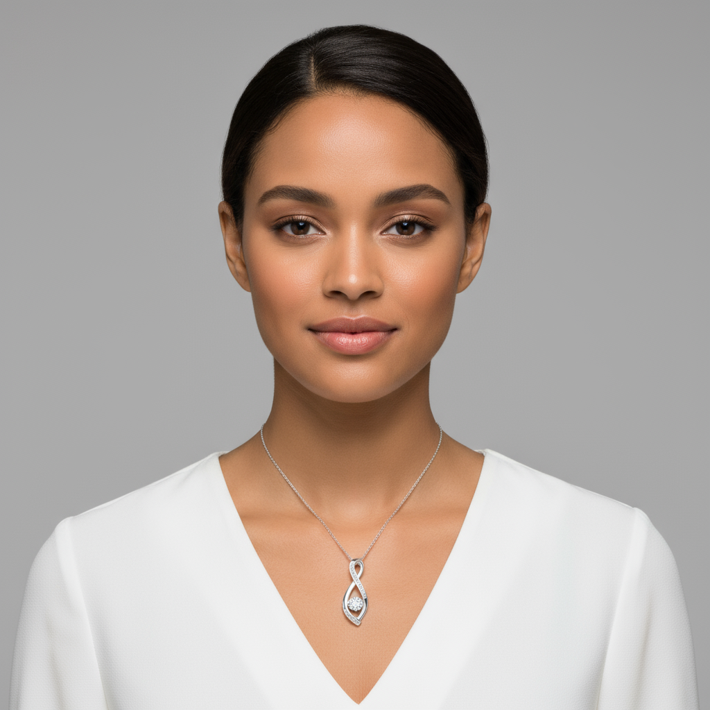 Infinity with Cluster Pendant Necklace