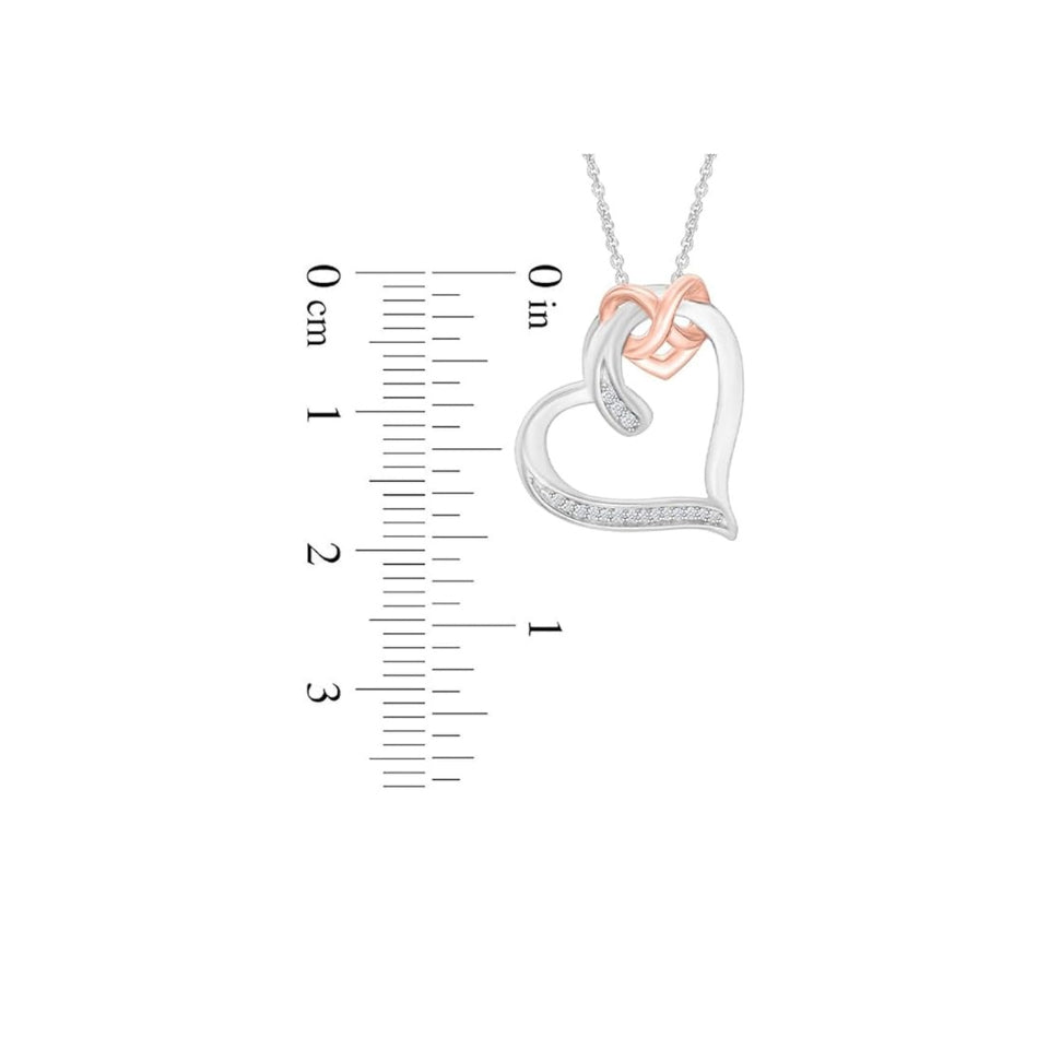 Interlocking Infinity Love Heart Pendant Necklace
