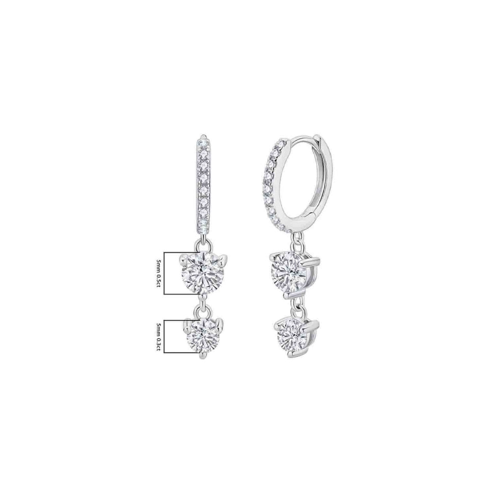Moissanite Drop Hinged Earrings