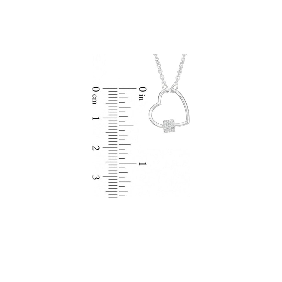 Carabiner Love Heart Pendant Necklace