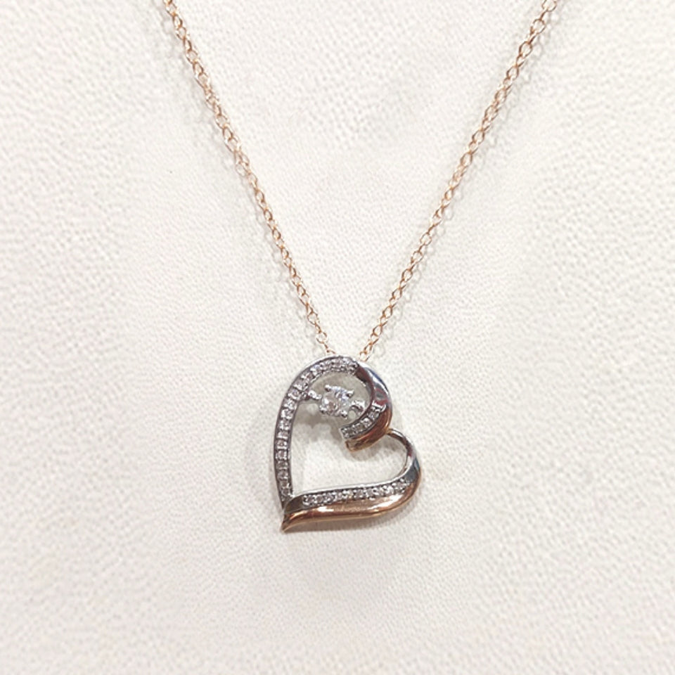 Moissanite Diamond Double Heart Pendant Necklace