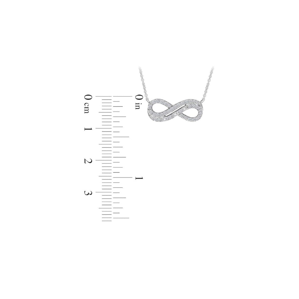 Moissanite Double Row Infinity Pendant Necklace