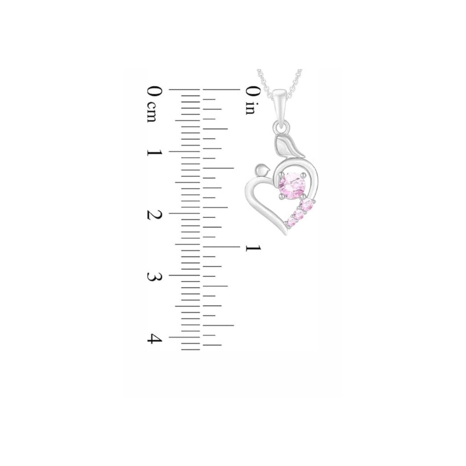 Child with Mom Heart Pendant Necklace