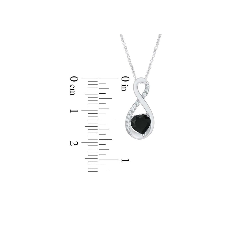 Heart Shape Black Infinity Pendant Necklace