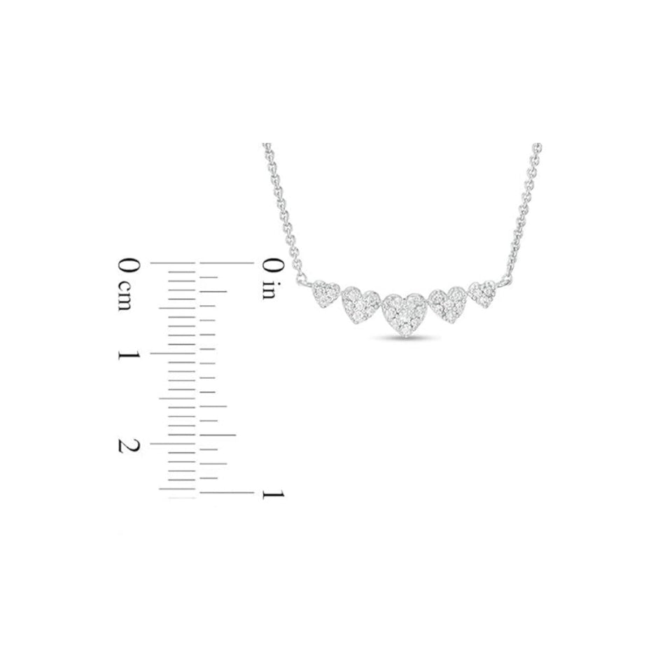 Five Heart Bar Pendant Necklace