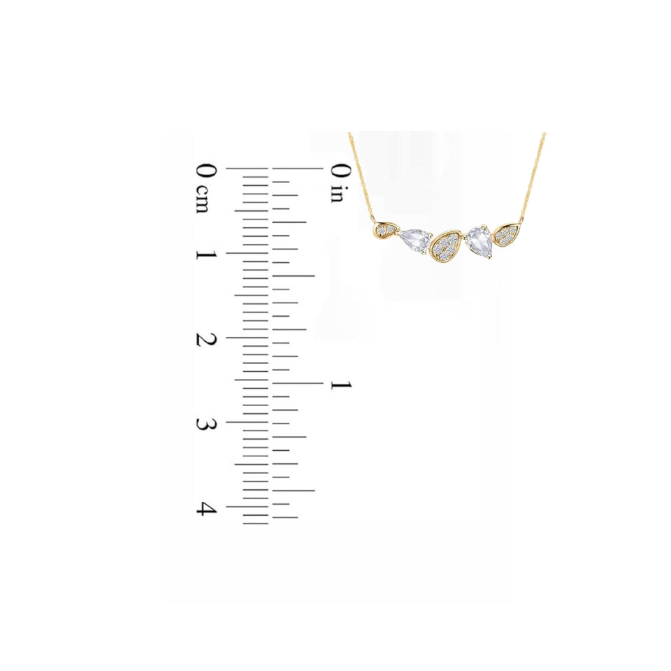 Pear Shape Cluster Pendant Necklace