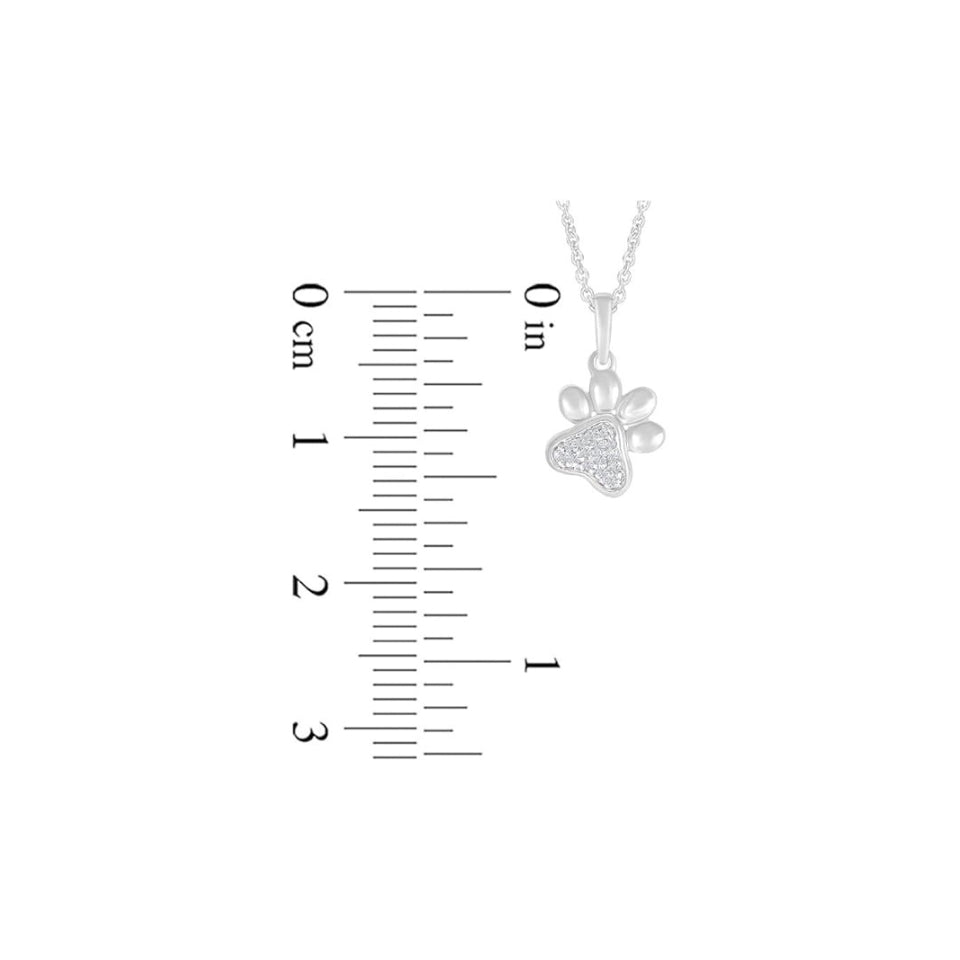 Tilted Paw Print Pendant Necklace