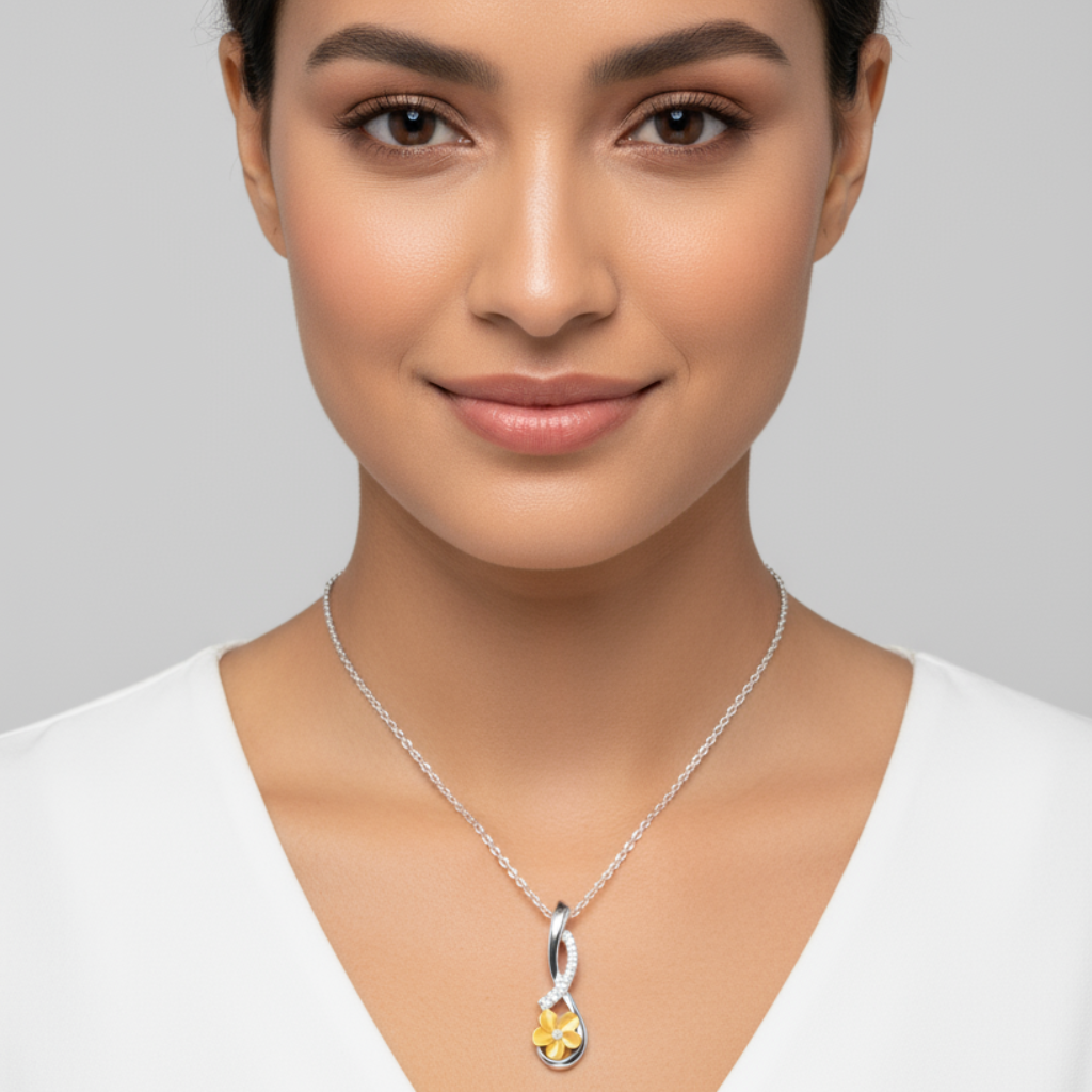 Infinity Flower Pendant Necklace