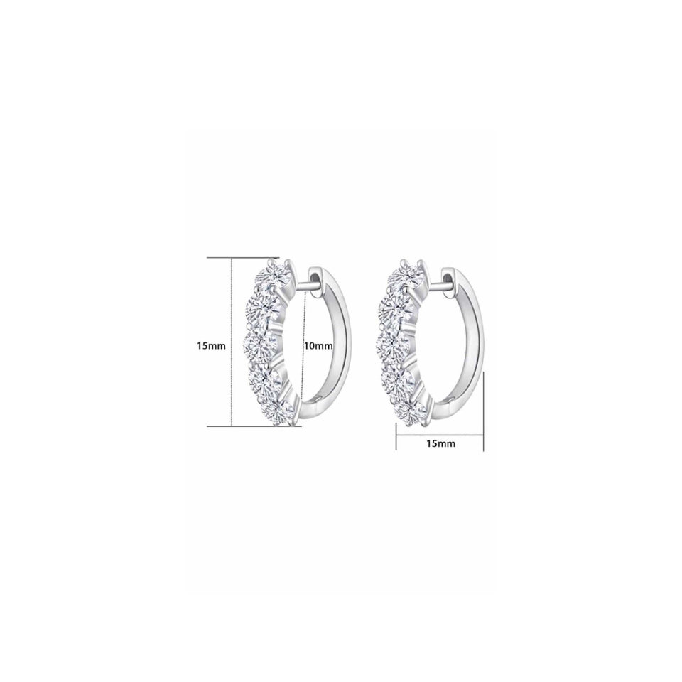 Moissanite Diamond Huggie Hoop Earrings