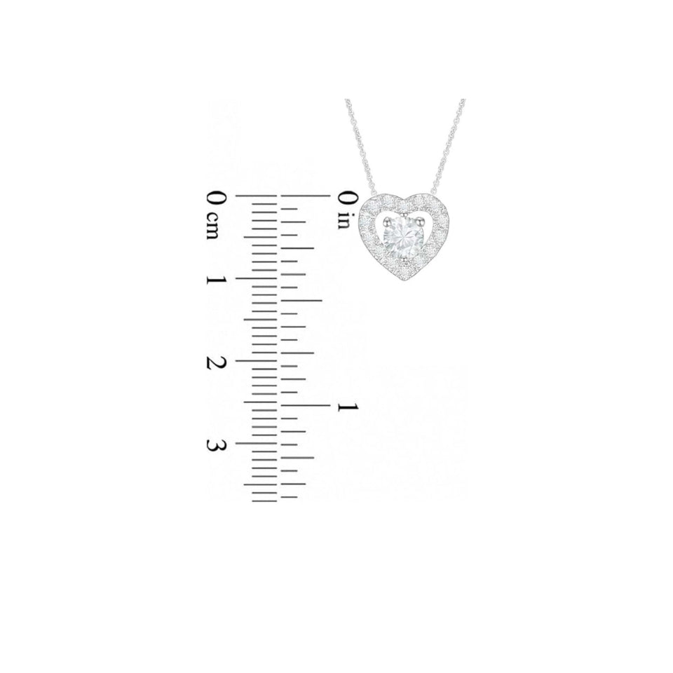 Halo Heart Pendant Necklace