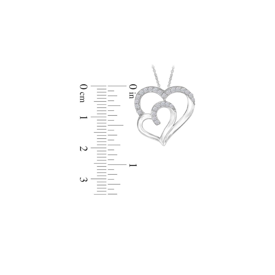 Moissanite Double Heart Pendant Necklace