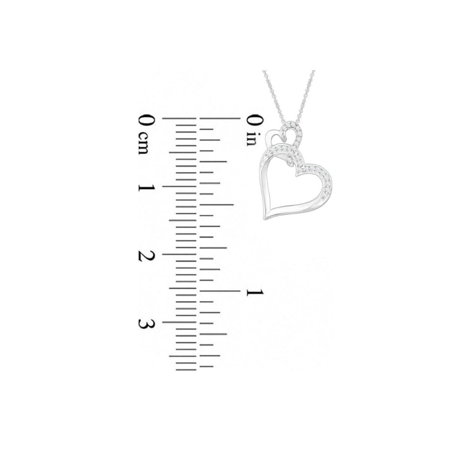 Interlinked Double Heart Pendant Necklace