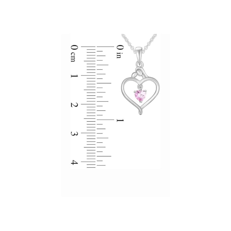 Mom Baby Heart Pendant Necklace