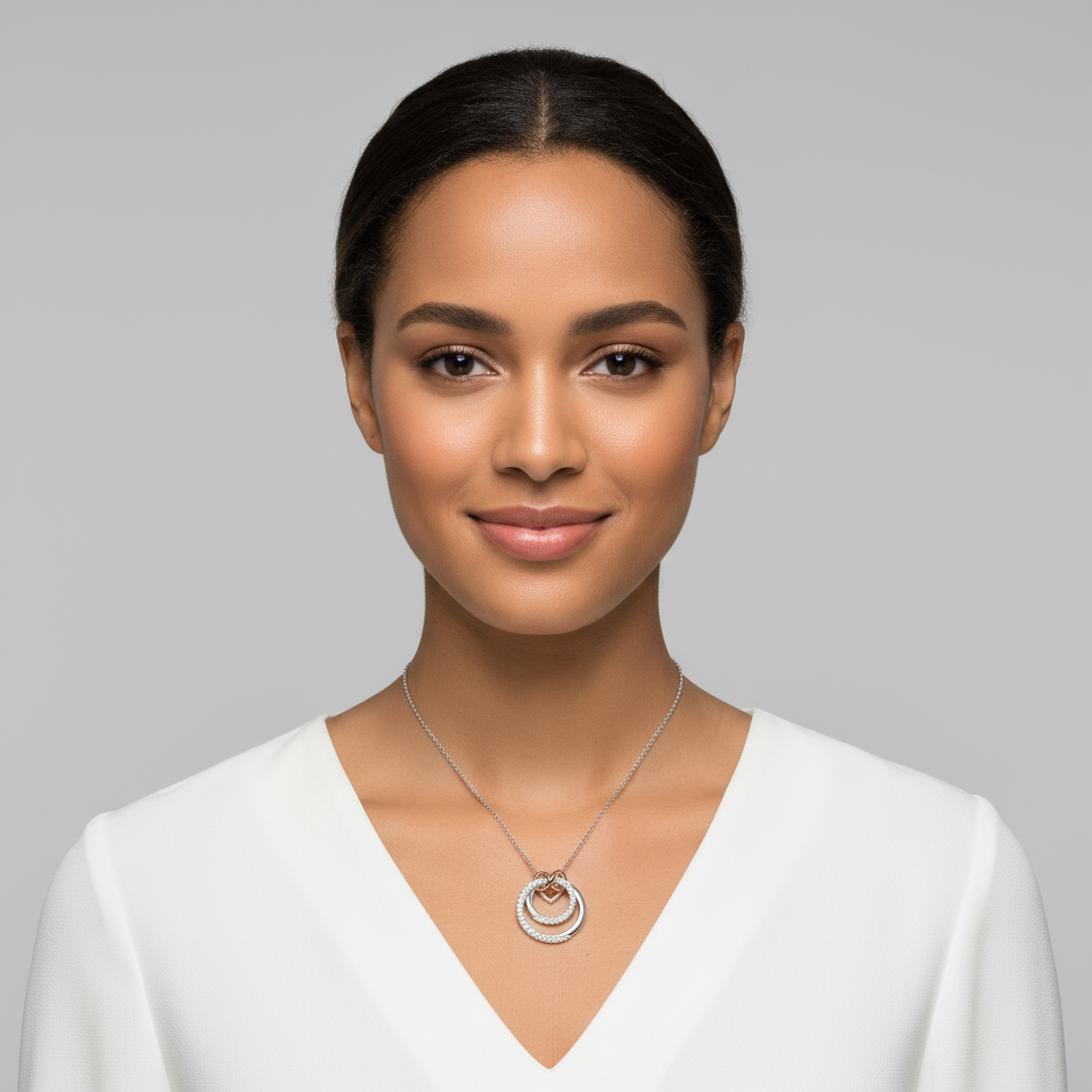 Double Circle Pendant Necklace