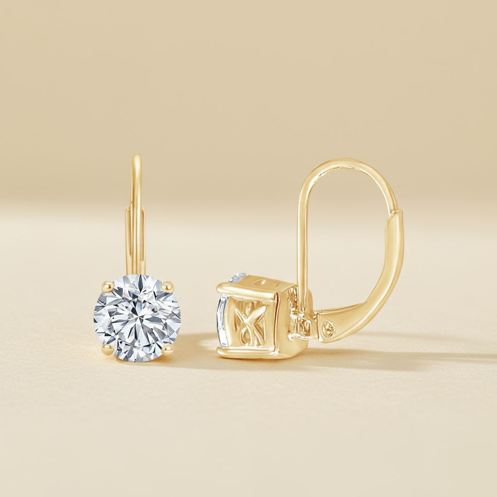 Moissanite Diamond Dangle Hoop Earrings