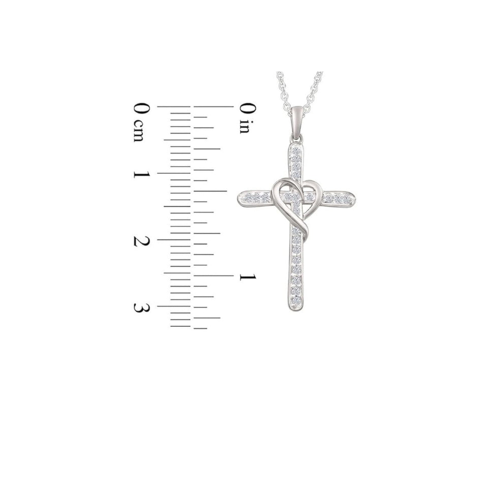 Cross Heart Pendant Necklace