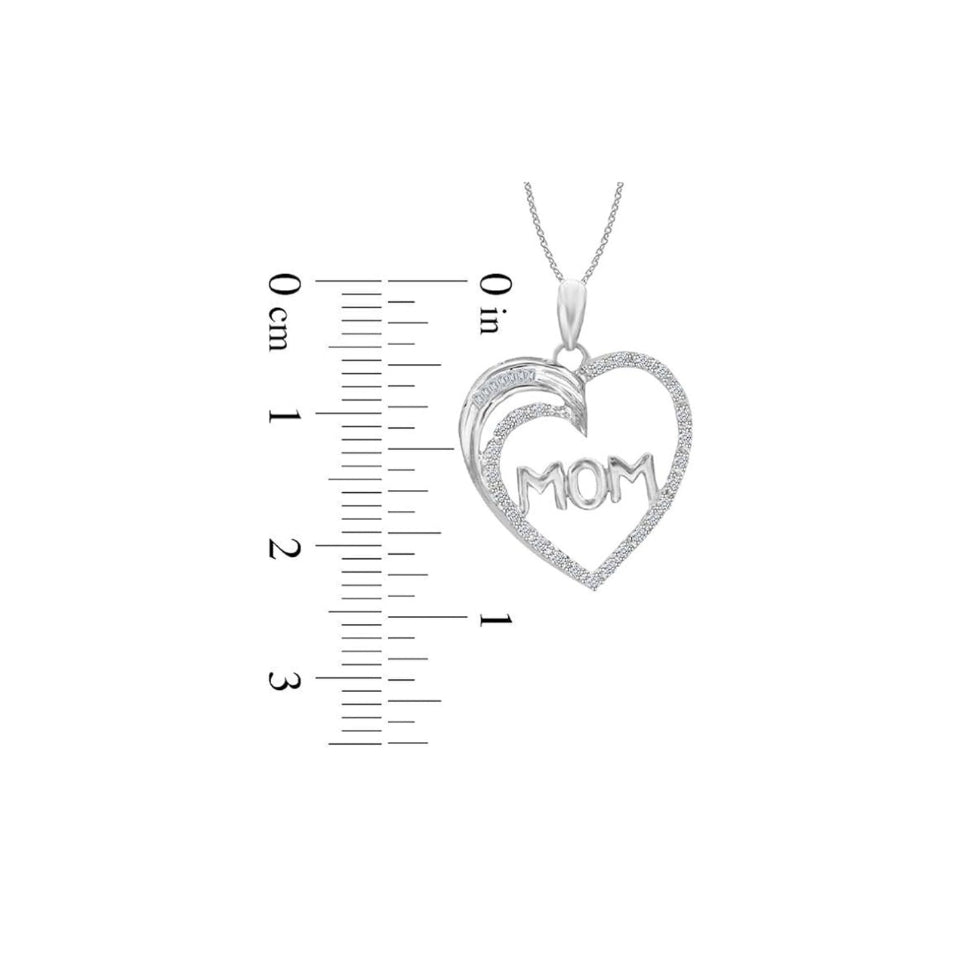 Mom Heart Pendant Necklace