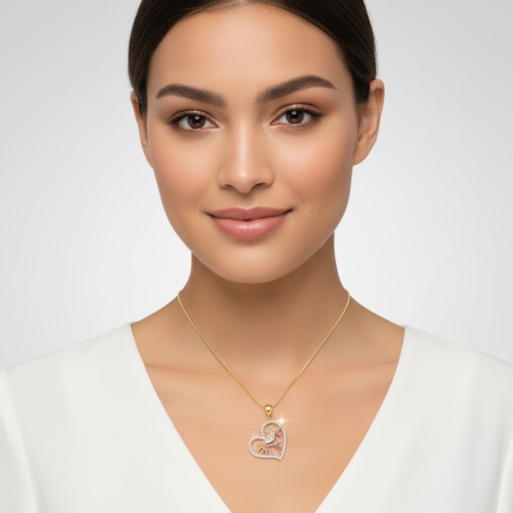 Unicorn Heart Pendant Necklace