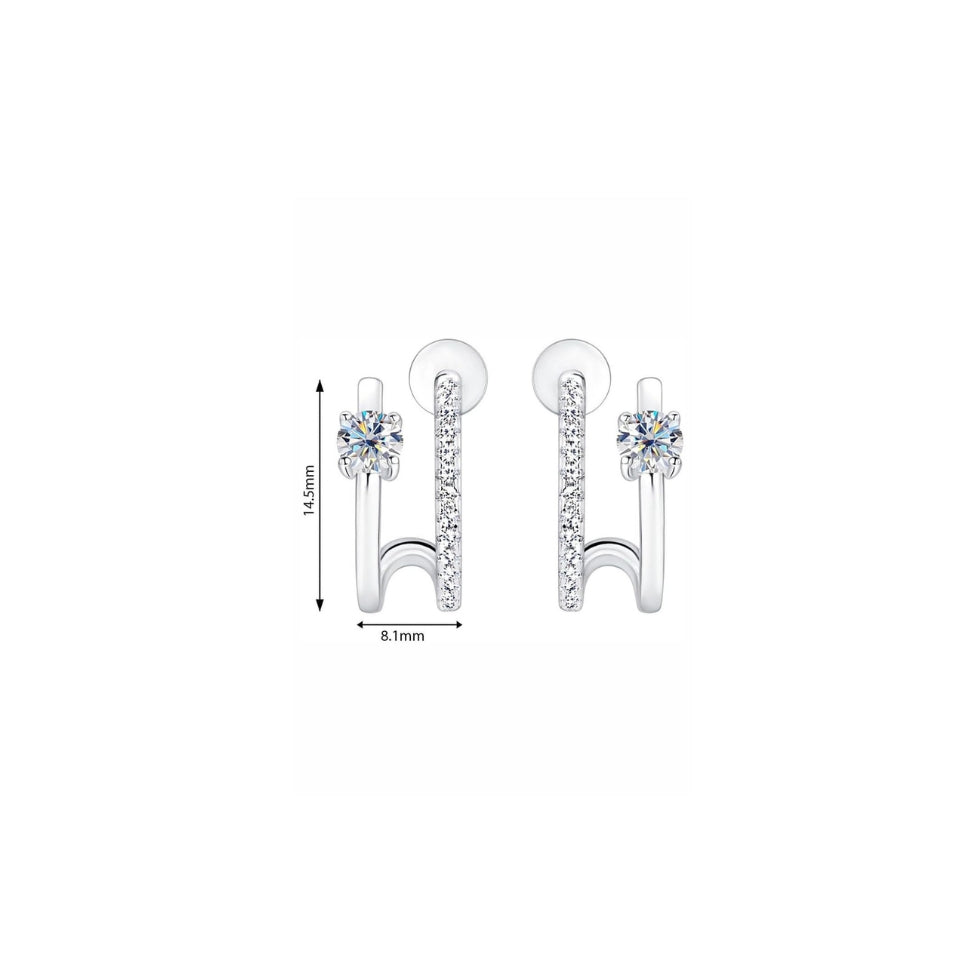 Moissanite Diamond Open Hoop Earrings