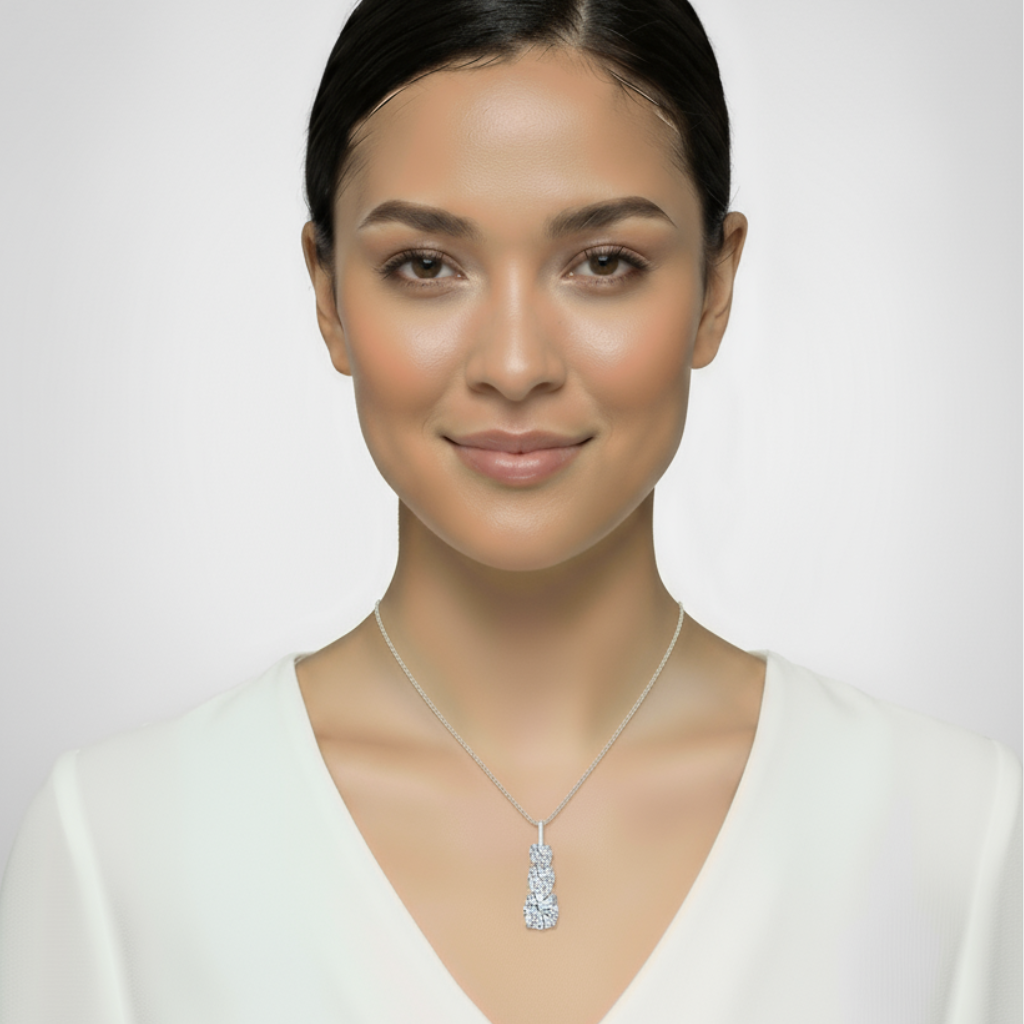 Three Stone Journey Pendant Necklace