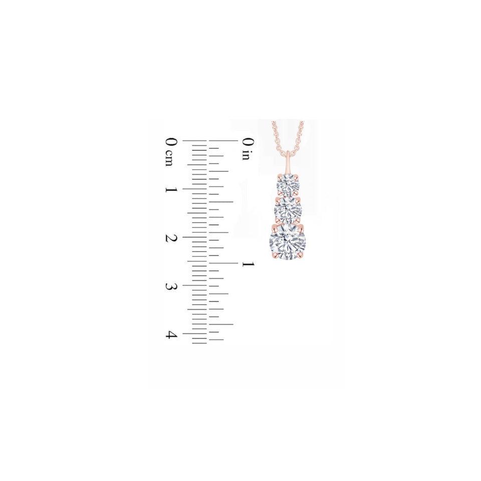 Three Stone Journey Pendant Necklace