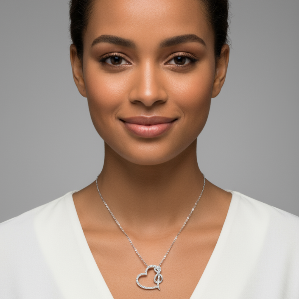 Love Heart Infinity Pendant Necklace