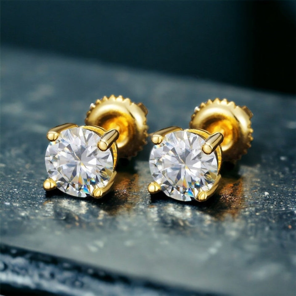 Moissanite Diamond Screw Back Stud