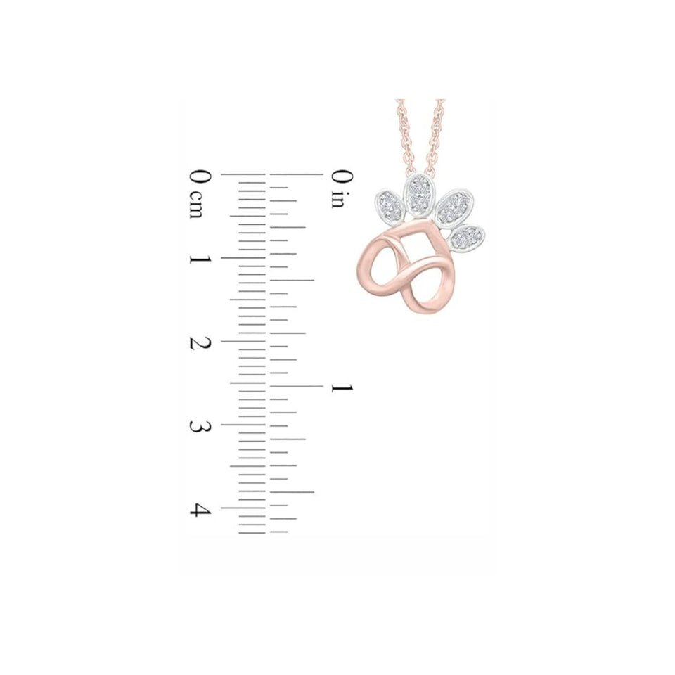 Infinity Paw Print Pendant Necklace