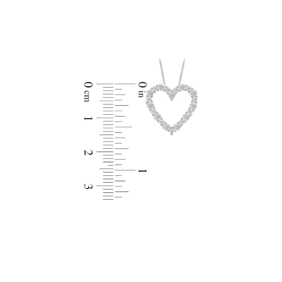 Cubic Outline Heart Pendant Necklace