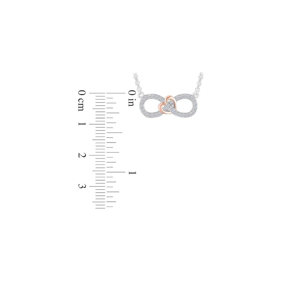 Sideways Infinity Heart Pendant Necklace