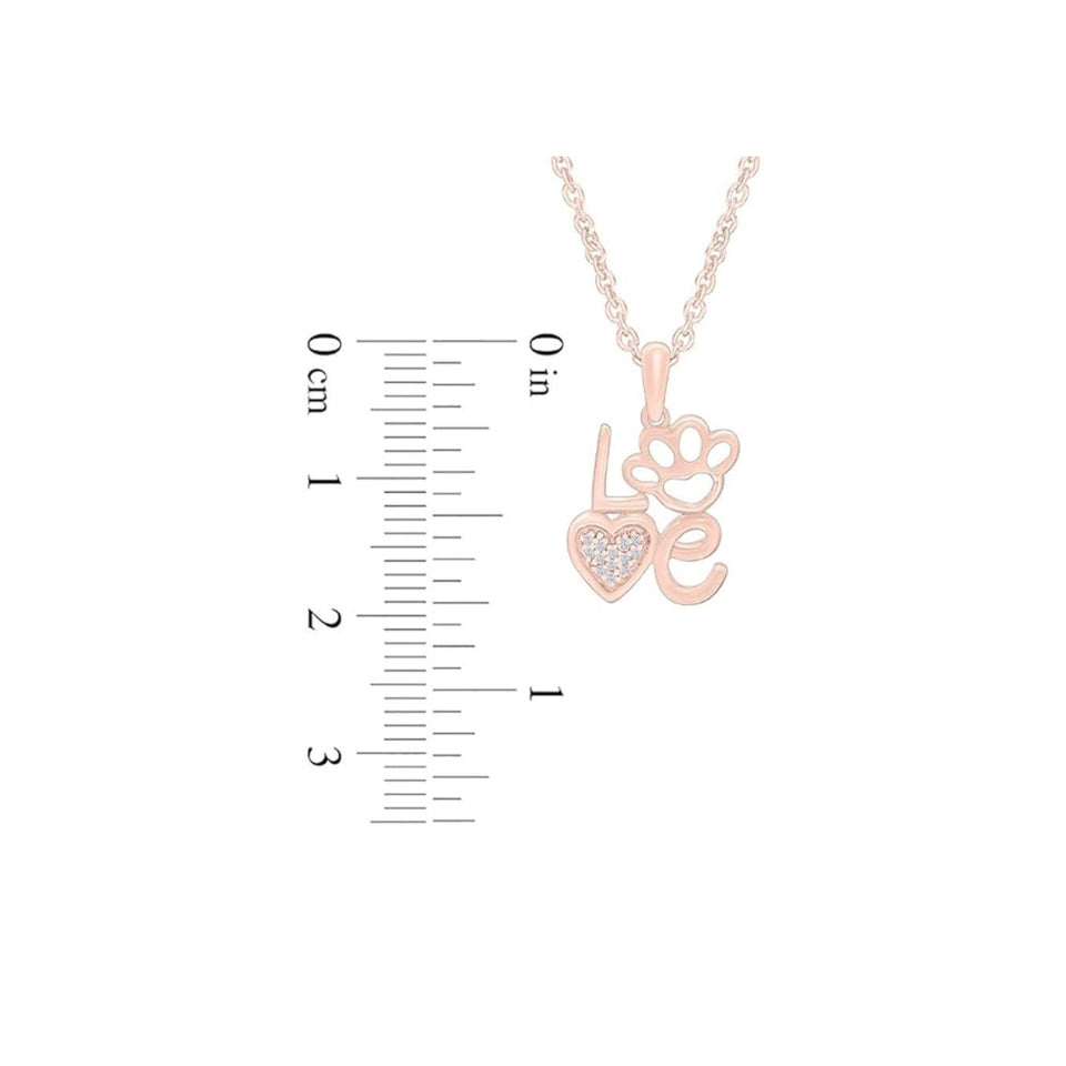 Love Paw Print Pendant Necklace