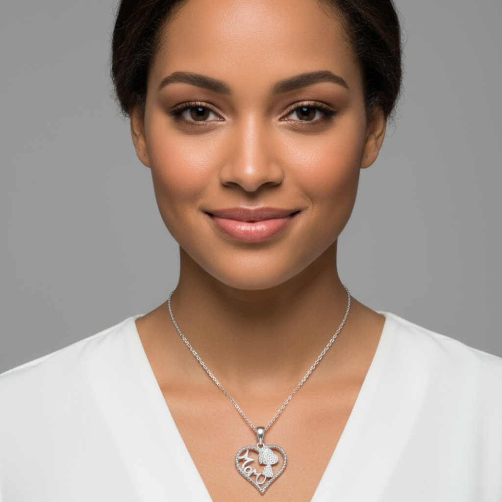 Triple Heart Mom Pendant Necklace