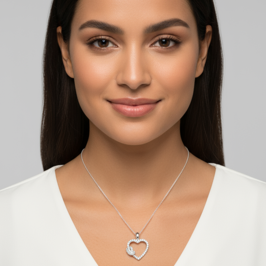 Knotted Heart Pendant Necklace.