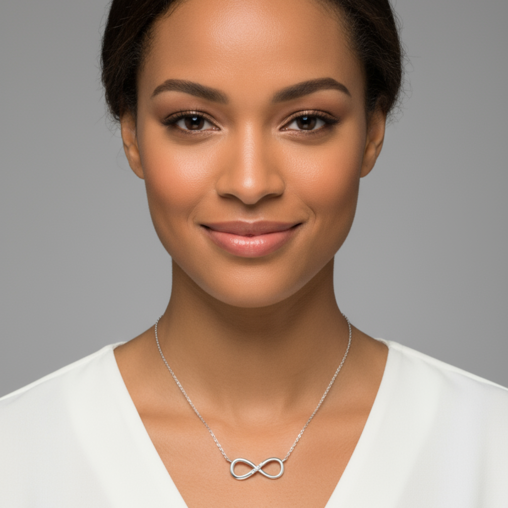 Three Stone Infinity Pendant Necklace