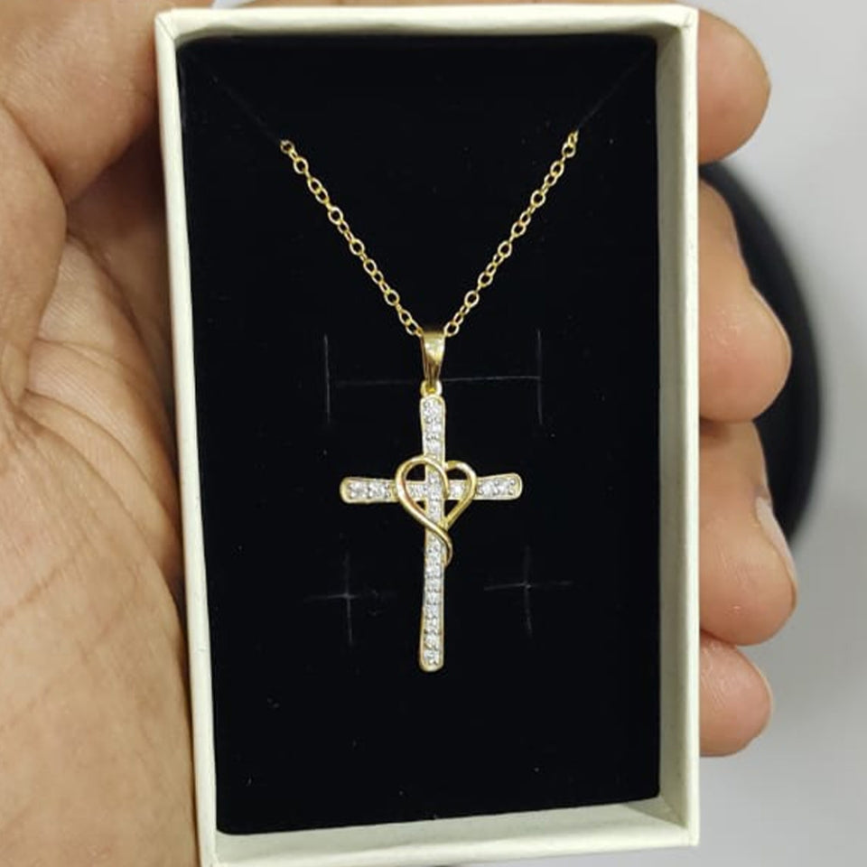Cross Heart Pendant Necklace