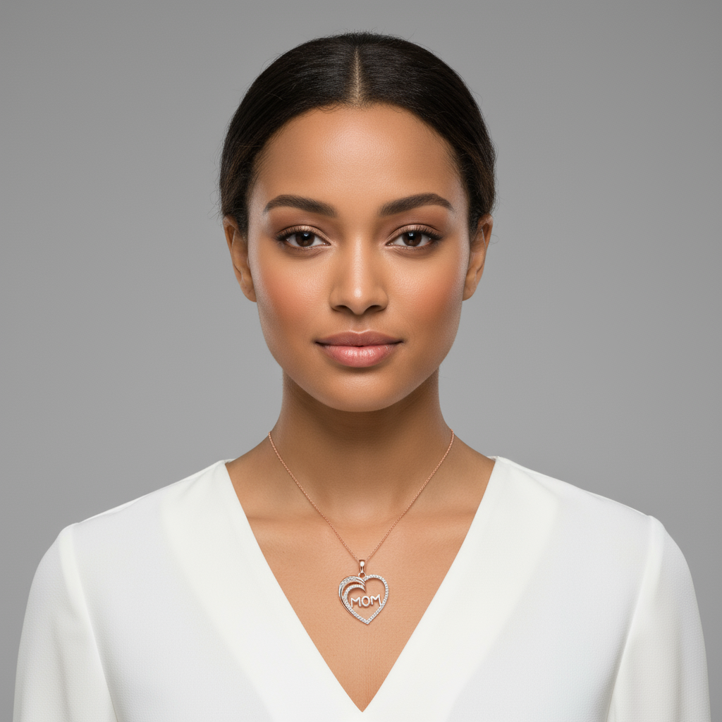 Mom Heart Pendant Necklace