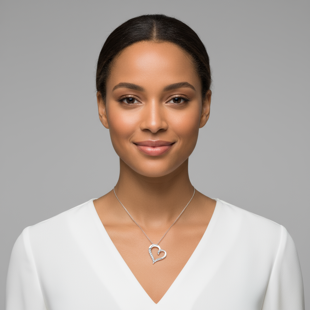 Tilted Heart Pendant Necklace