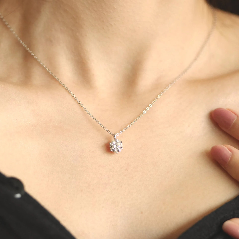 Prong Solitaire Pendant Necklace