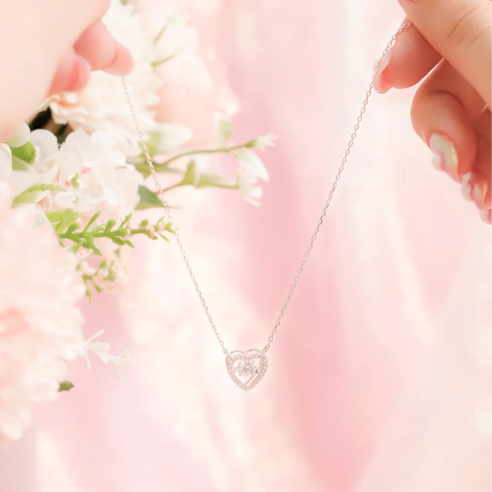 Halo Heart Pendant Necklace