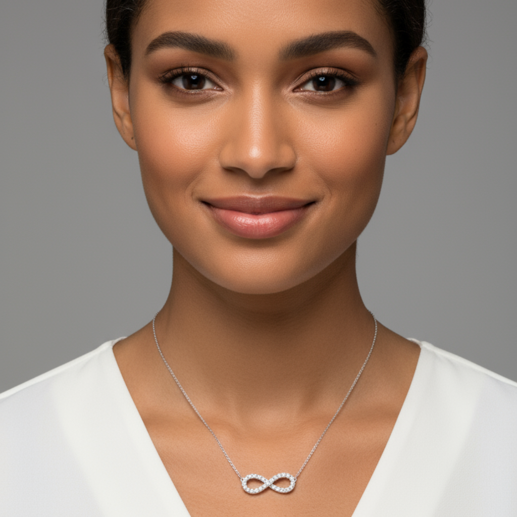 Sideways Infinity Pendant Necklace