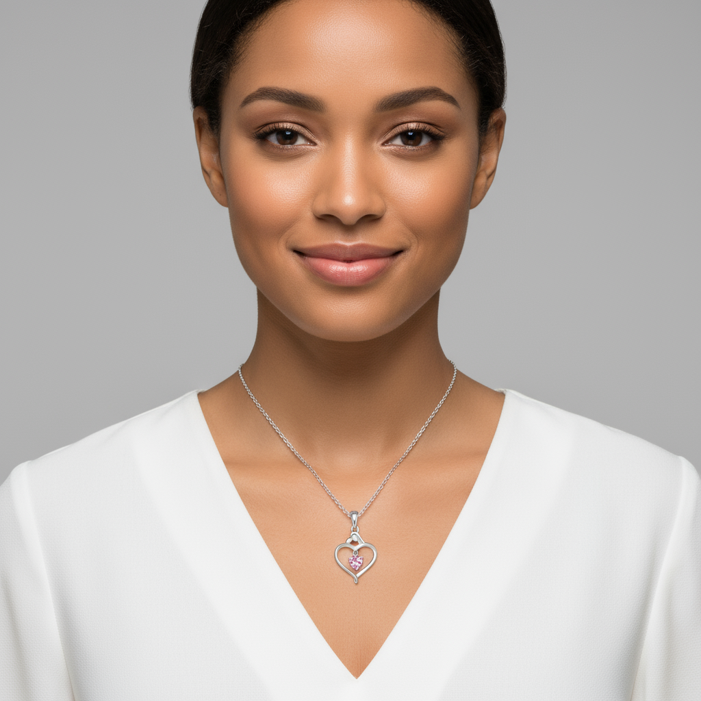 Mom Baby Heart Pendant Necklace