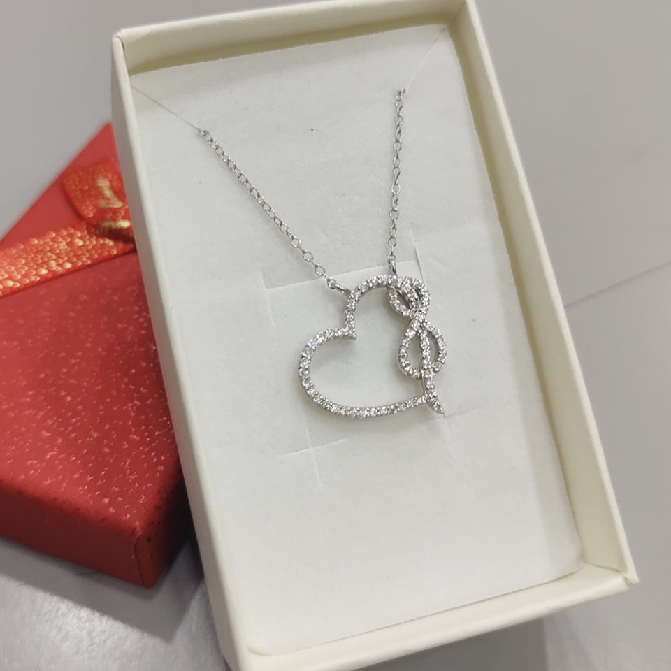 Love Heart Infinity Pendant Necklace