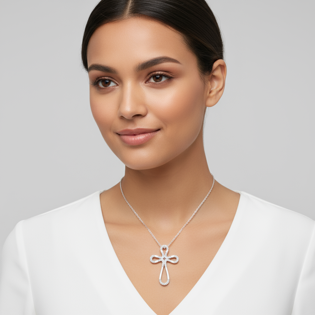 Religious Loop Cross Pendant Necklace