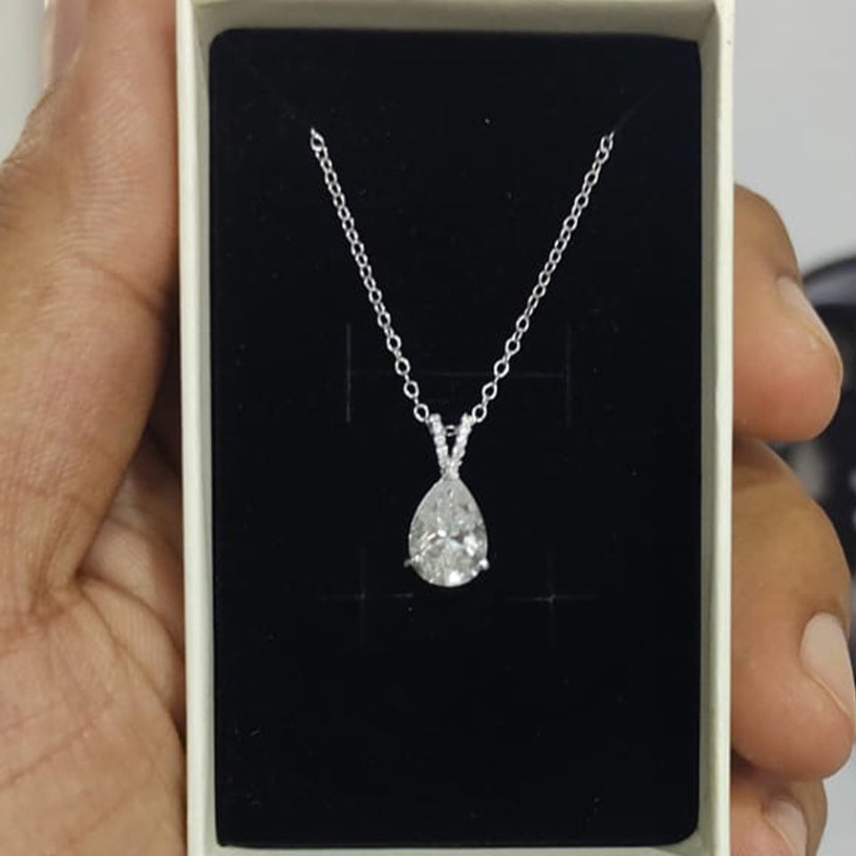 Pear Teardrop Pendant Necklace