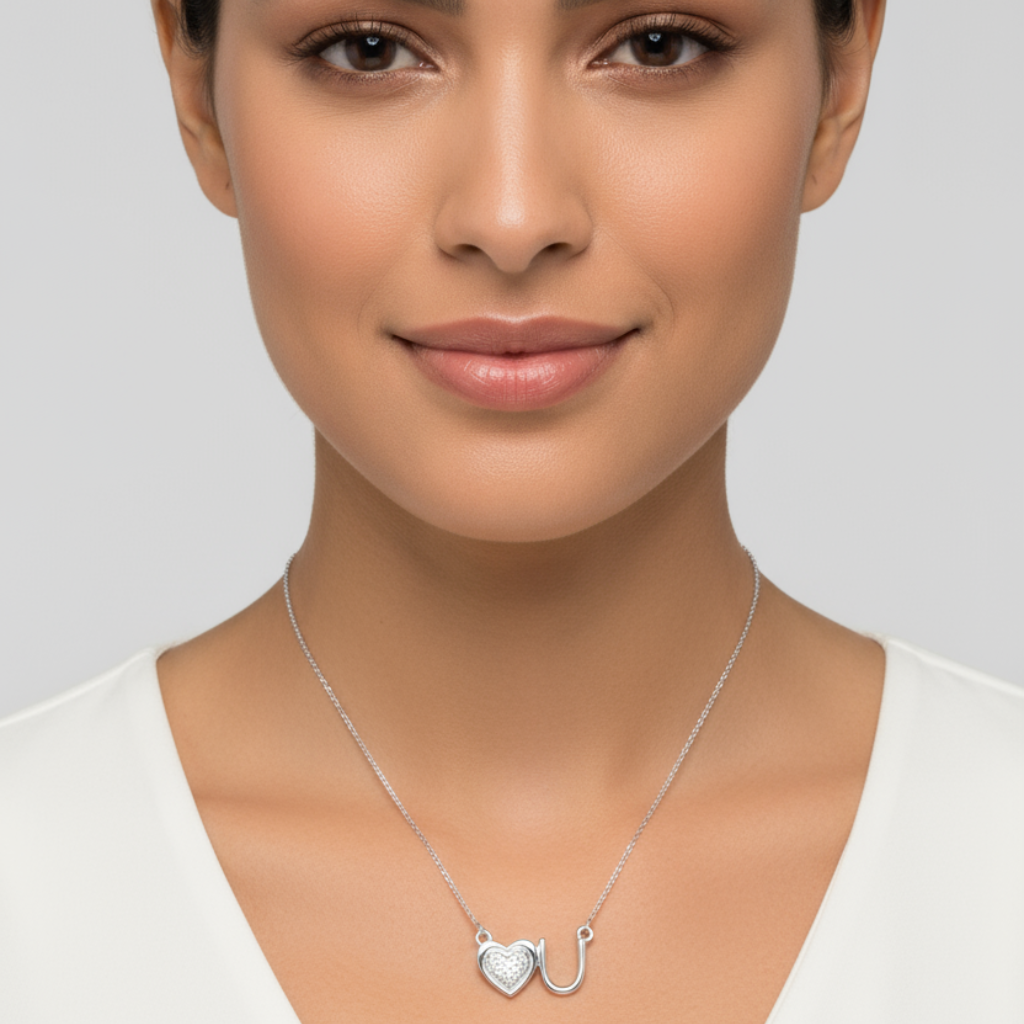 Love You Heart Pendant Necklace
