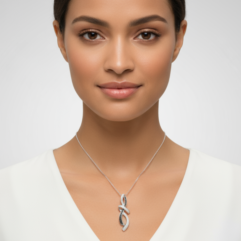 B&W Infinity Pendant Necklace