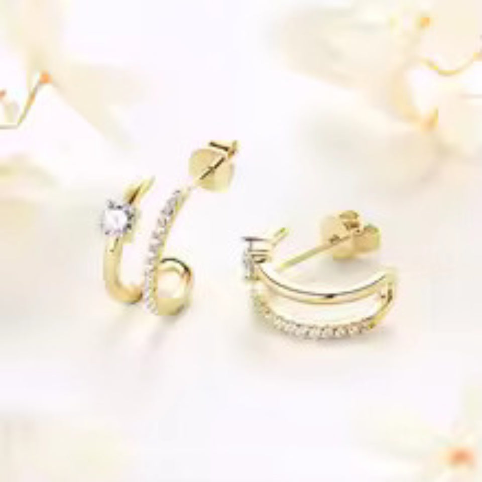 Moissanite Diamond Open Hoop Earrings