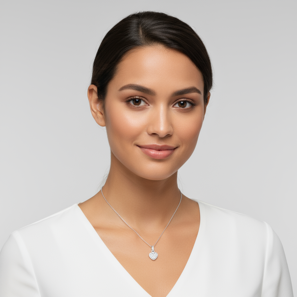 Cluster Heart Pendant Necklace